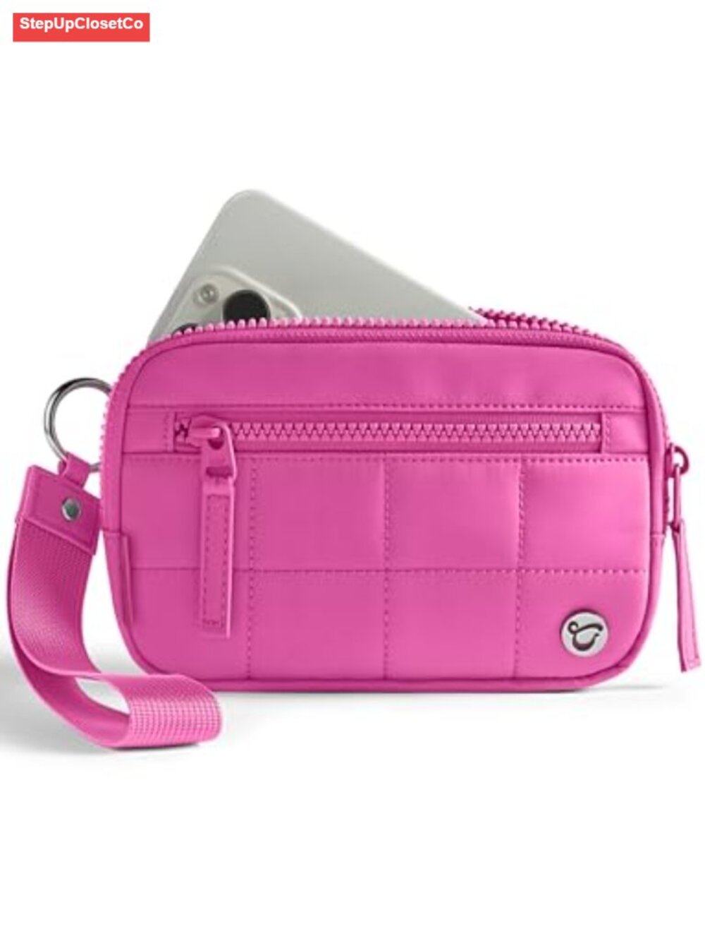 Quilted Wristlet Wallet RFID Blocking with Zipper and Phone Pocket